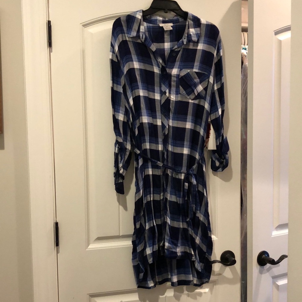 NWT Dress- long sleeve blue plaid